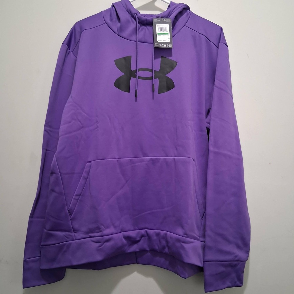 Under Armour Fleece BL Hdy Purple Pullover Hoodie Womens Large 1389286 NEW